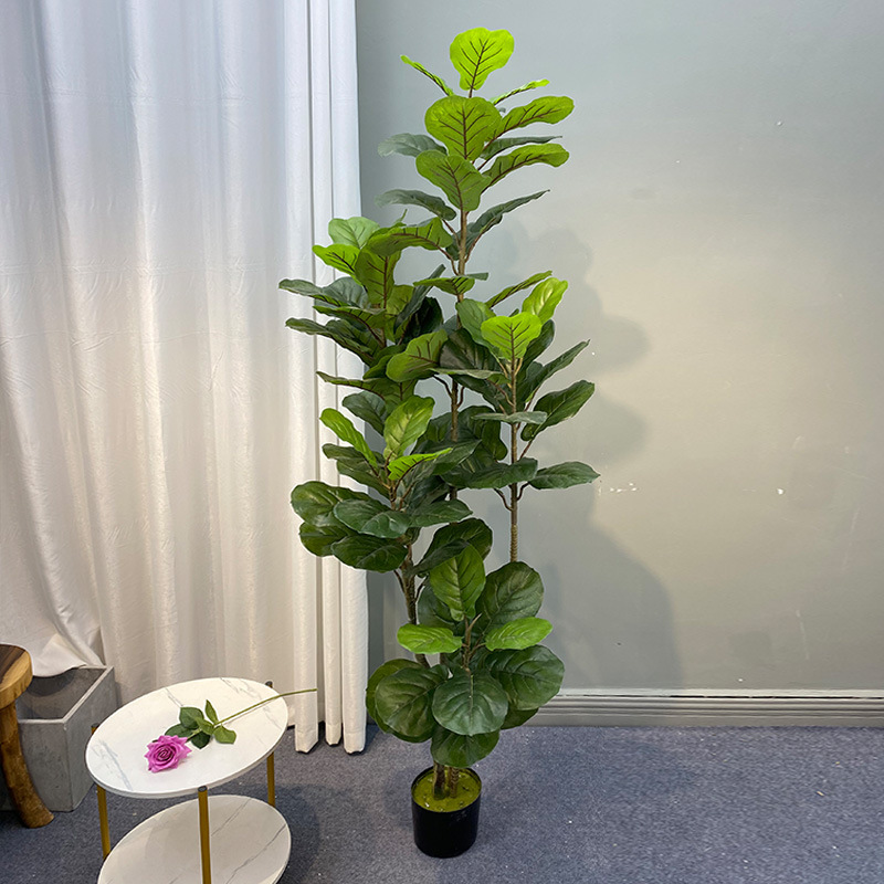 Fiddle Leaf Fig - 59in كبير اللبخ شجرة النباتات الاصطناعية