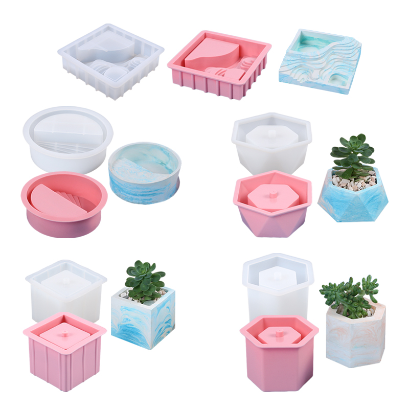 Succulent Set - أصيص زهور من السيليكون ، مزهرية