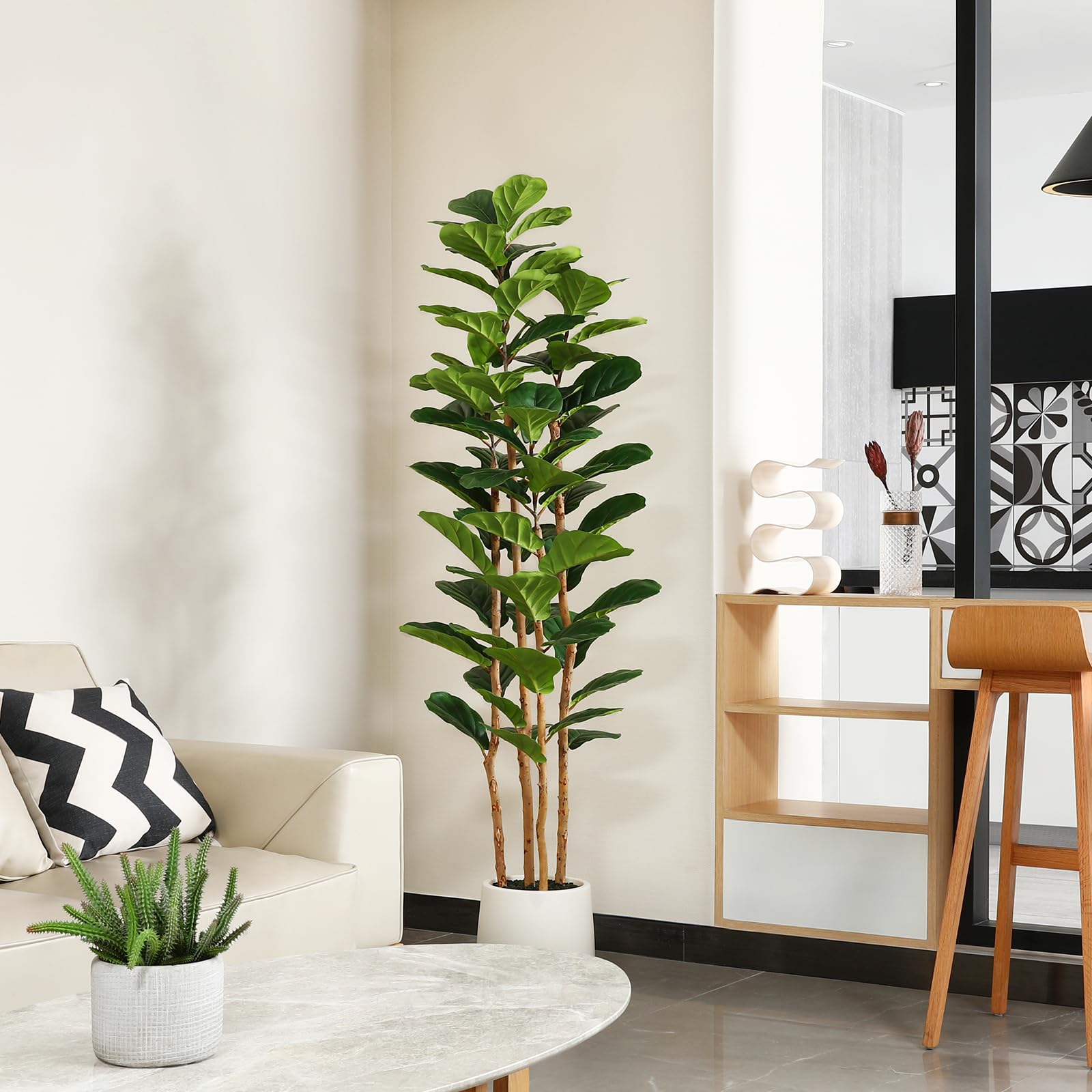 Fiddle Leaf Fig - شجرة تين فايلد اصطناعية مع وعاء