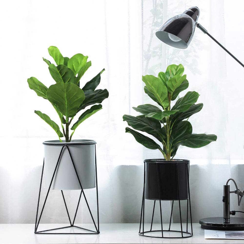 Fiddle Leaf Fig - AB33-2Pcs الاصطناعي كمان ورقة شجرة التين