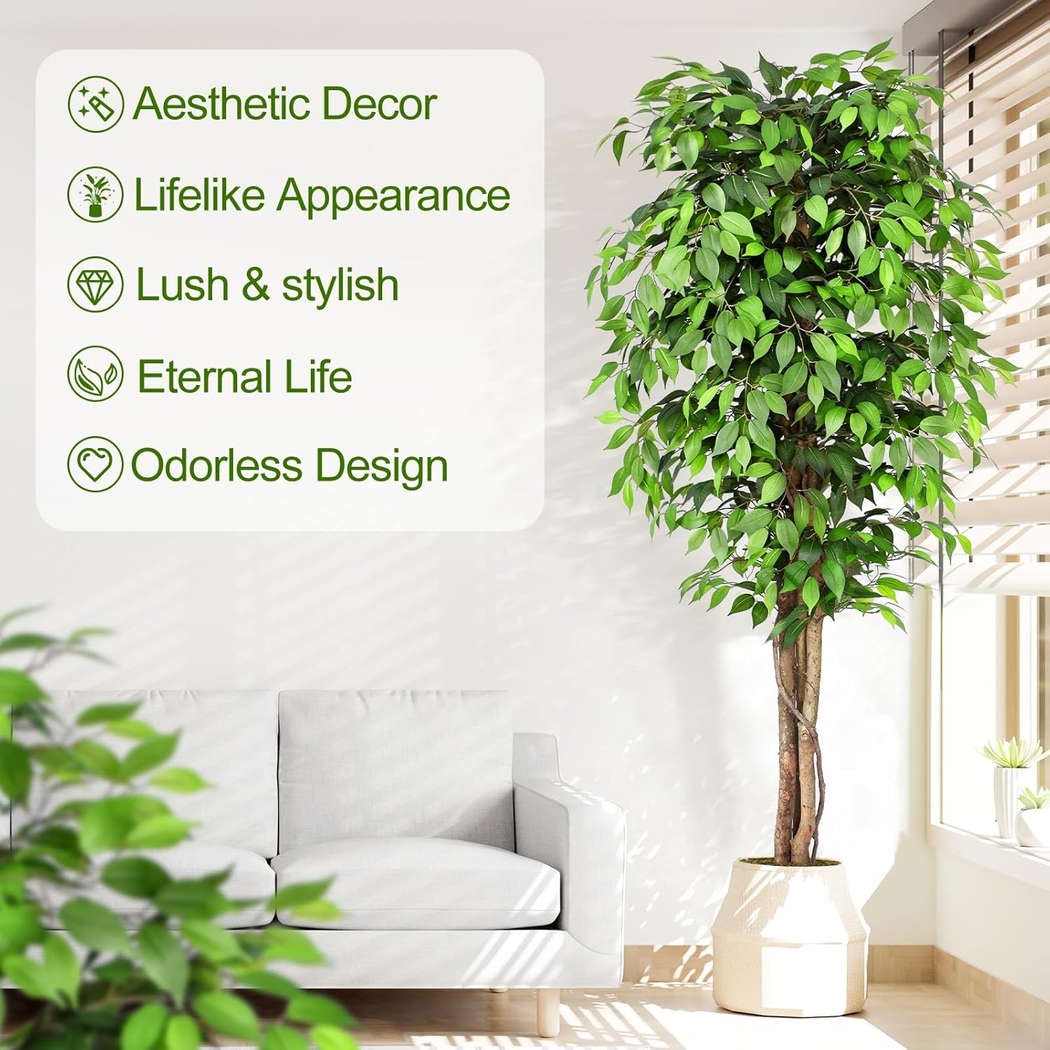 شجرة التين الاصطناعية الواقعية - مراجعة Fiddle Leaf Fig وسعره
