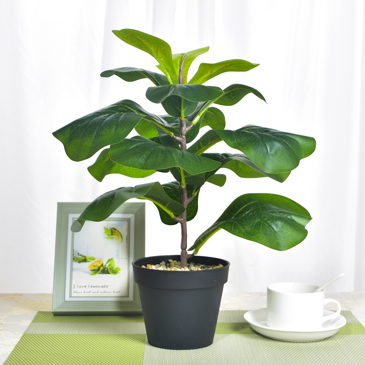 AB33-2Pcs الاصطناعي كمان ورقة  - مراجعة Fiddle Leaf Fig وسعره
