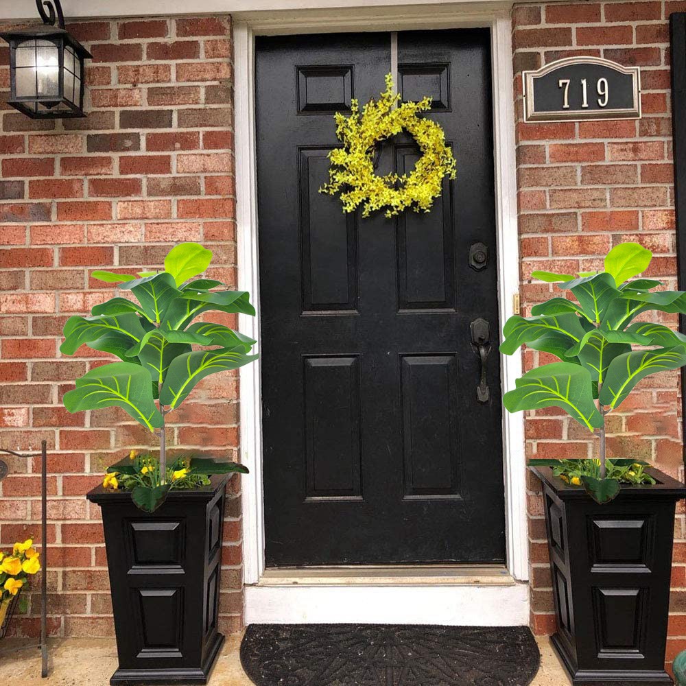 AB33-2Pcs الاصطناعي كمان ورقة  - مراجعة Fiddle Leaf Fig وسعره